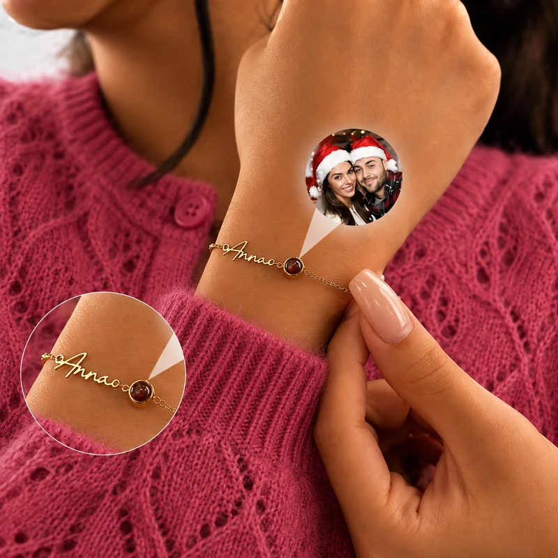 Pulsera con Nombre y Foto Proyectable Personalizada
