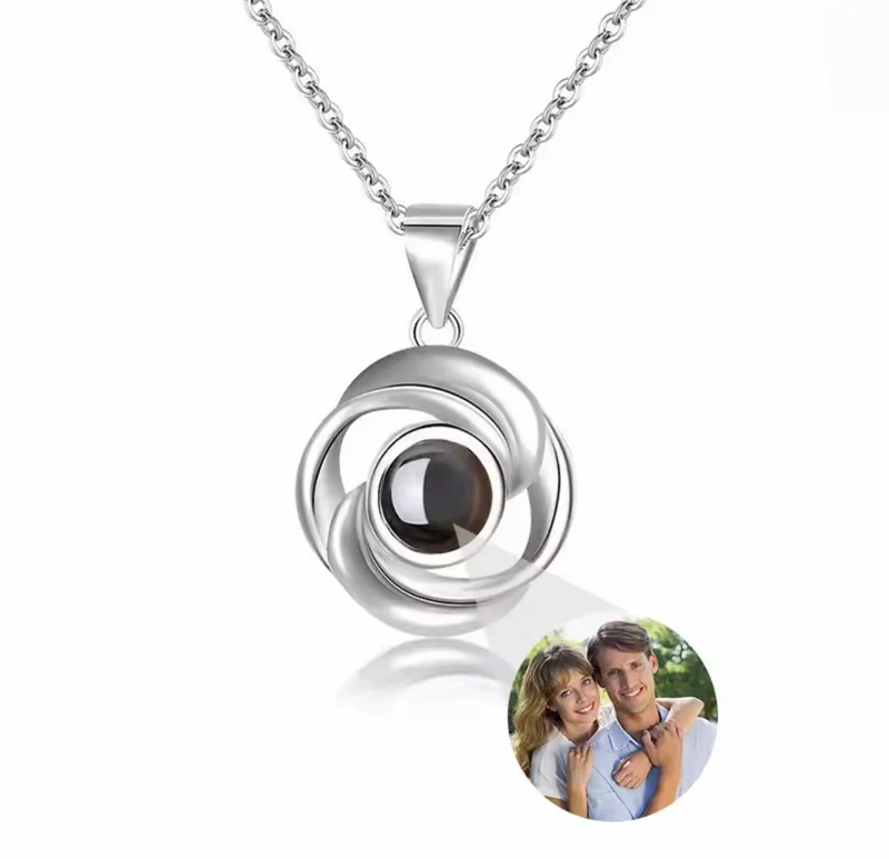 Collar con Foto Proyectable Flor Personalizada | Acero Inoxidable
