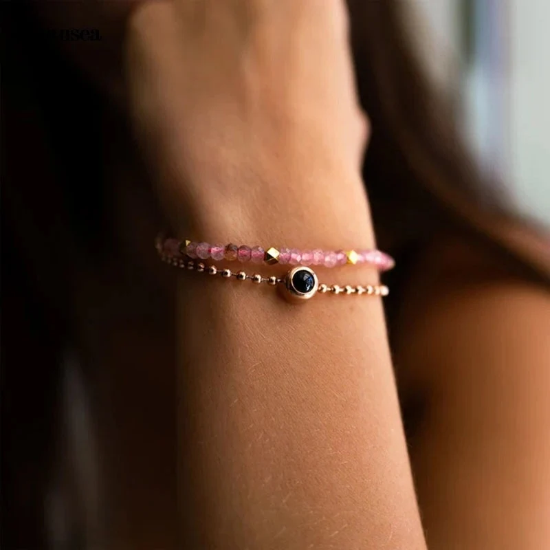 Pulsera doble con foto personalizada | Acero inoxidable y piedras