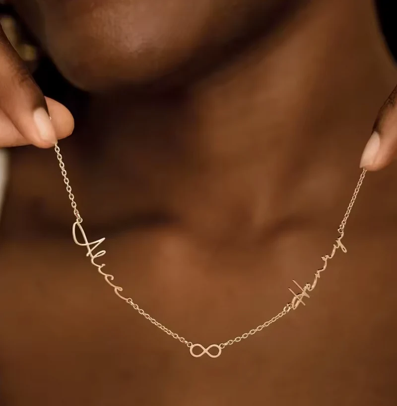 Collar con nombre de tus hijos – Personalizado con corazón o infinito