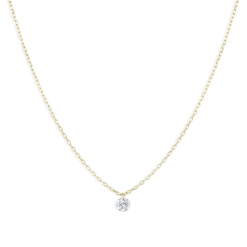 Collar punto de luz en plata de ley 925 con circonita