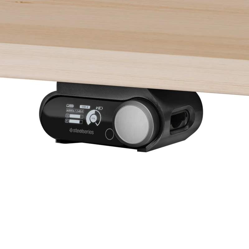 Soporte bajo escritorio para SteelSeries Arctis Nova Pro Wireless, Nova Pro Omni y Nova Elite Base Station: ajuste seguro, fácil instalación con tornillos o cinta VHB.