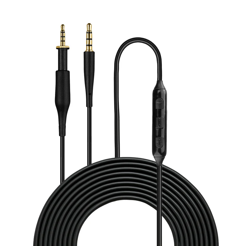 Cable de audio de repuesto compatible con AKG K430, K450, K451, K452, K480 y Q460. Control remoto en línea con micrófono, control de volumen y reproducción/pausa. 1.5 m/60 pulgadas.