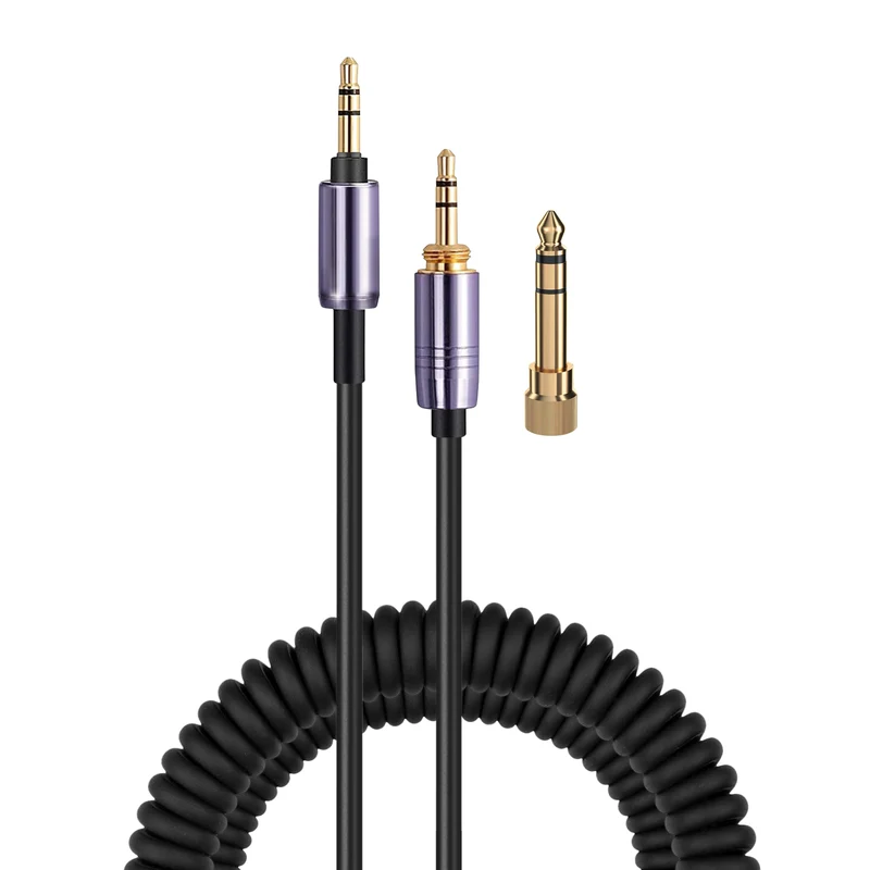Cable de audio de repuesto en espiral compatible con Sony WH-1000XM5, 1000XM4, 1000XM3, 1000XM2, XB910N, CH700N, CH710N, MDR-XB950BT, XB950N1, 1000X