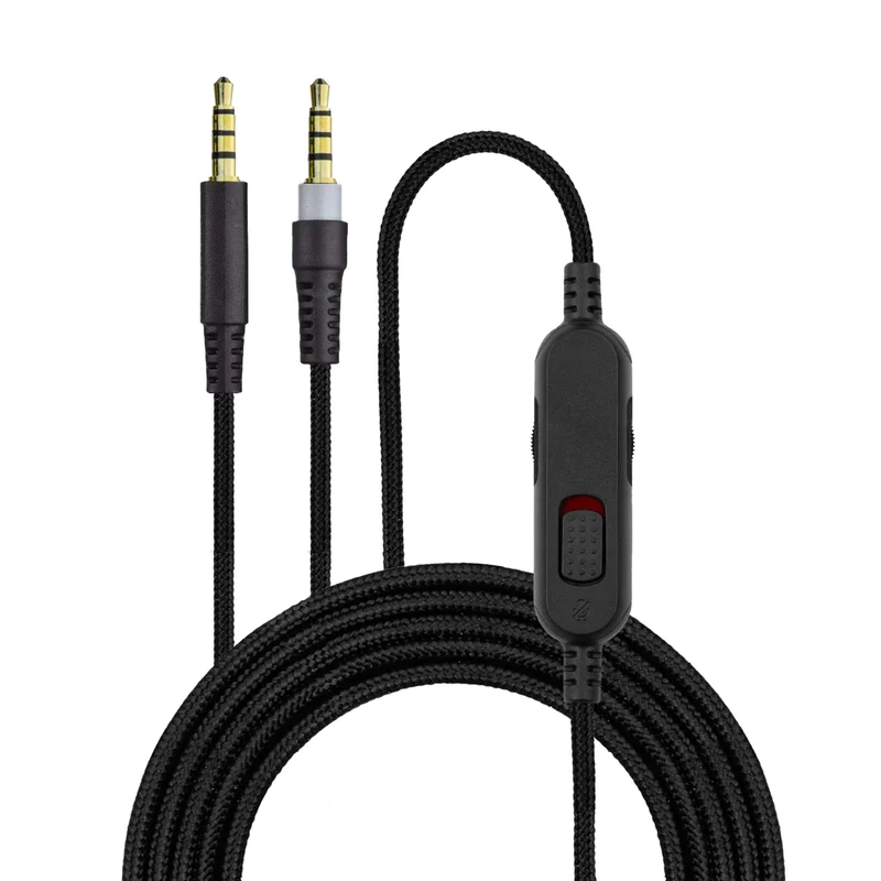 Cable de audio de repuesto compatible con auriculares Kingston HyperX Cloud Mix y Cloud Alpha. Control remoto en línea con silenciador y control de volumen. Cable trenzado de nailon con conectores chapados en oro.