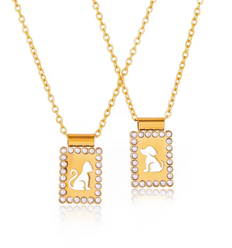 Collar perro o gato dorado con circonitas