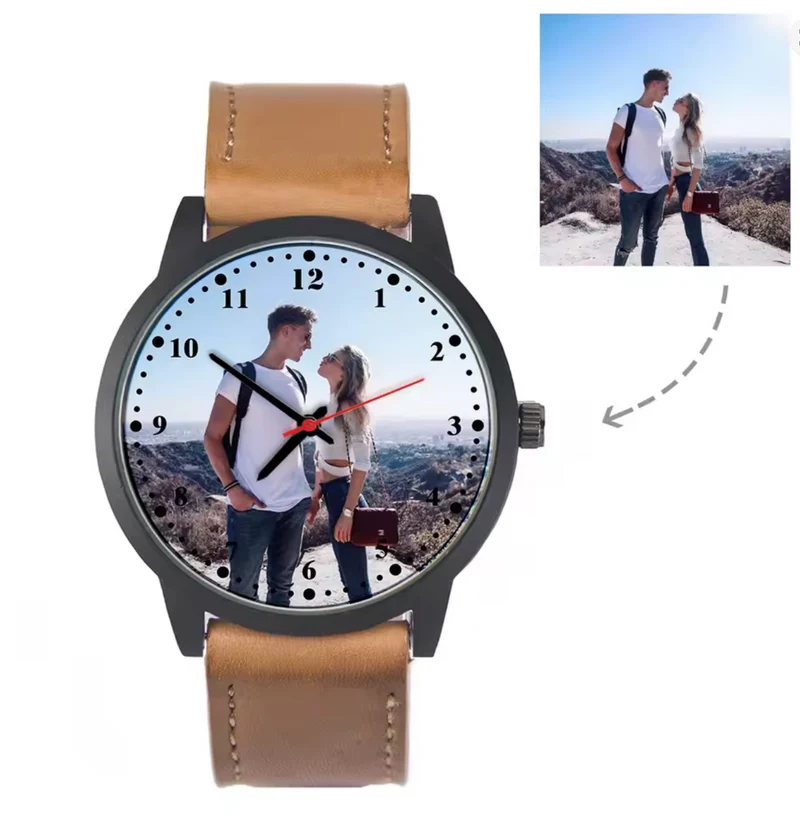 Reloj de pulsera con foto personalizada para hombre y mujer