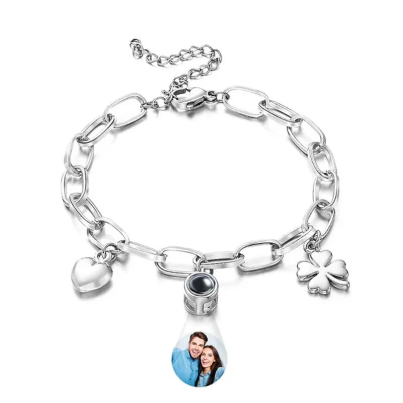Pulsera con Foto Proyectada · Corazón & Trébol · Personalizada