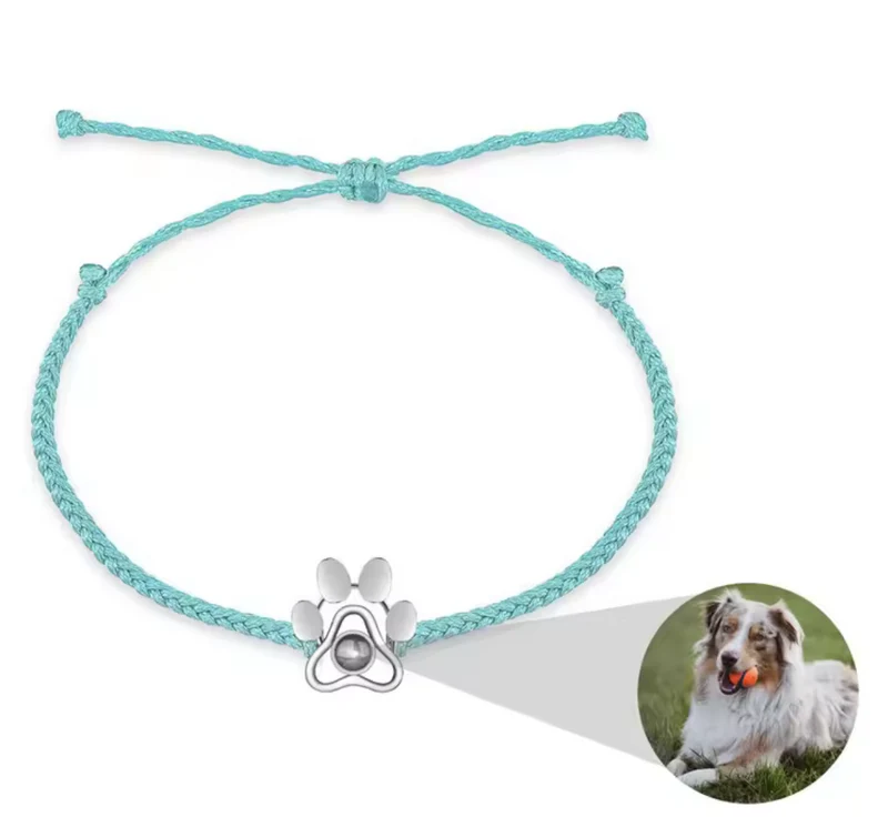 Pulsera Huella con Foto Dentro – Personalizada Mascotas | Ajustable