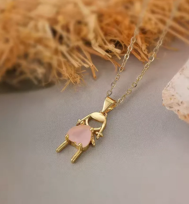 Collar Niño/Niña con Piedra en Forma de Corazón