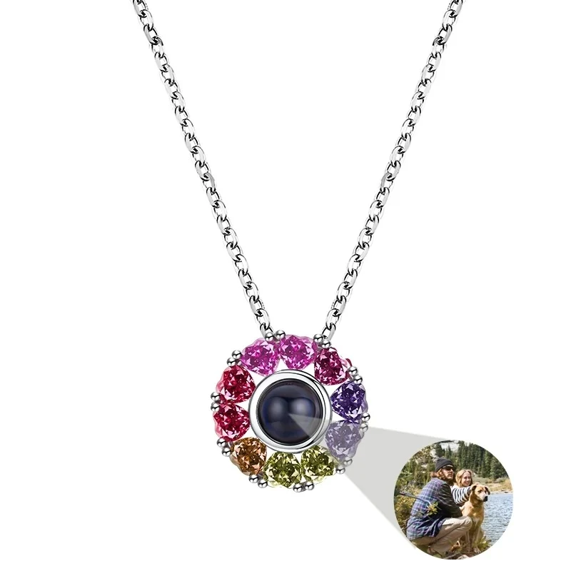 Collar personalizado con foto proyectable y circonitas corazón