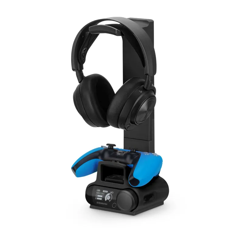 Soporte para auriculares y mando de juegos diseñado para los auriculares Steelseries Arctis Nova Pro Wireless, Nova Pro Omni y Nova Elite, con base para la estación base inalámbrica.