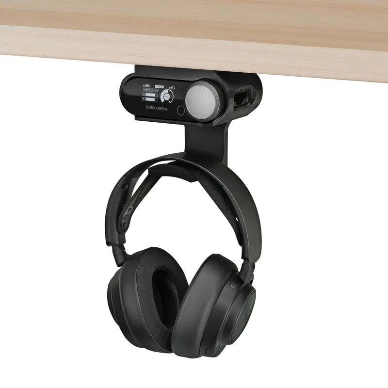 Soporte para auriculares debajo del escritorio para auriculares Steelseries Arctis Nova Pro Wireless, Nova Pro Omni y Nova Elite con base para la estación base inalámbrica.