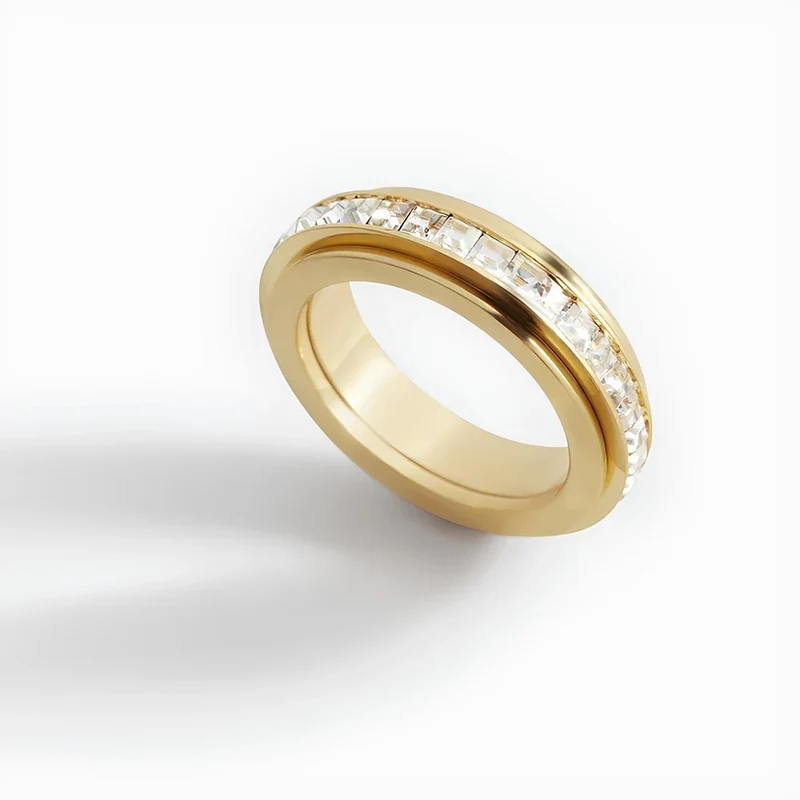 Anillo Giratorio Dorado Antiansiedad | Acero Inoxidable Premium