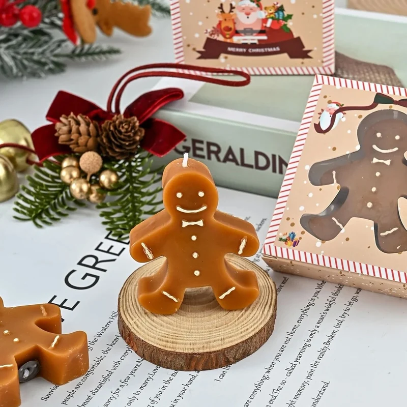 Vela hombre de jengibre Navidad | Aroma dulce y decorativa – White and You