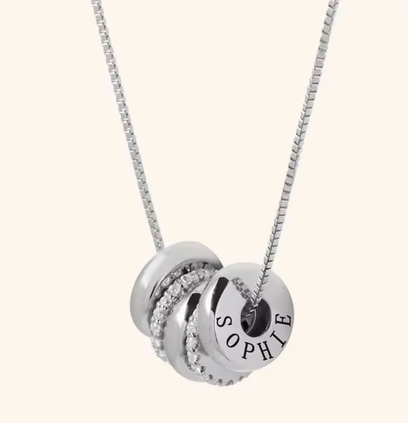 Collar personalizado con nombres y charms con circonitas ✨ | Hasta 9 nombres