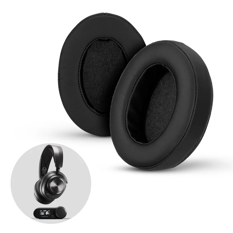 Almohadillas gruesas mejoradas para auriculares Steelseries Arctis Nova Pro Wireless, Nova Pro Omni y Nova Elite - Espuma viscoelástica con cuero sintético