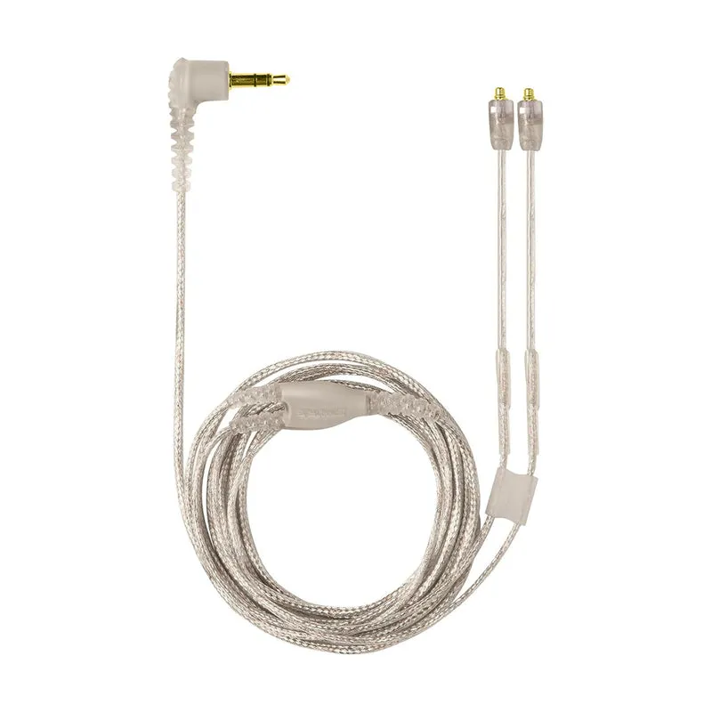 Cable de repuesto para auriculares Shure SE215, SE315, SE425, SE535 y SE846, cable transparente plateado, 3.5 mm con conectores MMCX - 1.6 M / 62"
