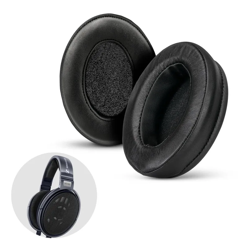 Almohadillas de piel de oveja para auriculares Sennheiser HD600, HD650, HD660S, HD525, HD535, HD545 y Massdrop HD58X, HD6XX - Espuma viscoelástica con piel de oveja suave
