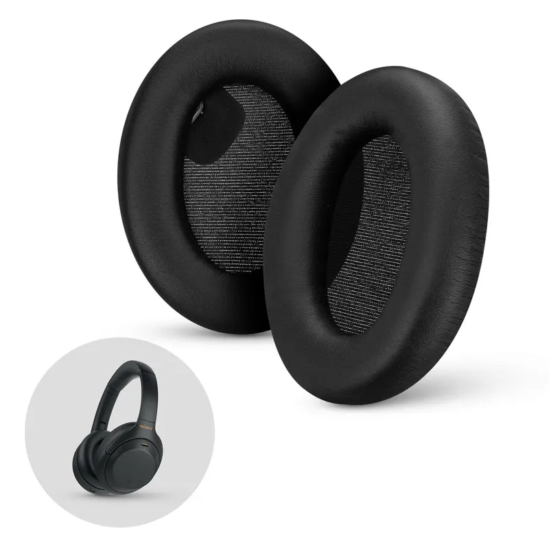 Almohadillas de repuesto para auriculares Sony WH-1000XM4: suaves almohadillas de cuero de PU y espuma viscoelástica para mayor comodidad, instalación fácil y rápida