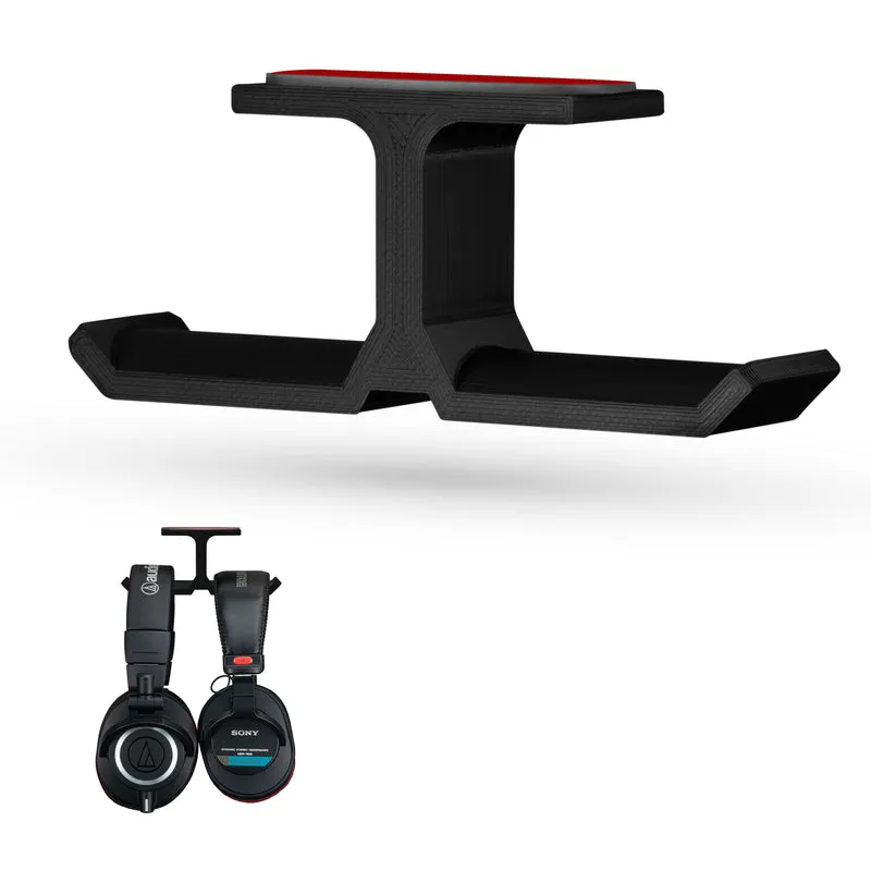 XLT - Soporte para colgador doble para auriculares debajo del escritorio