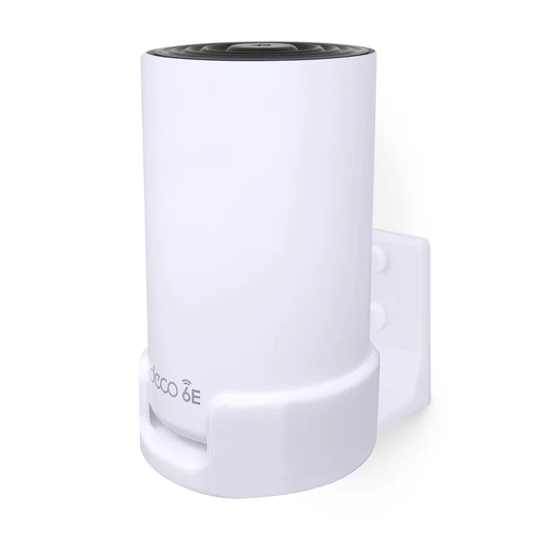Soporte de pared sin tornillos para TP-Link Deco X68, XE70, XE75, XE75 PRO, AXE5300 y AXE5400. Fácil de instalar, sin complicaciones, reduce interferencias y aumenta el alcance. Soporte adhesivo, blanco, de Brainwavz.