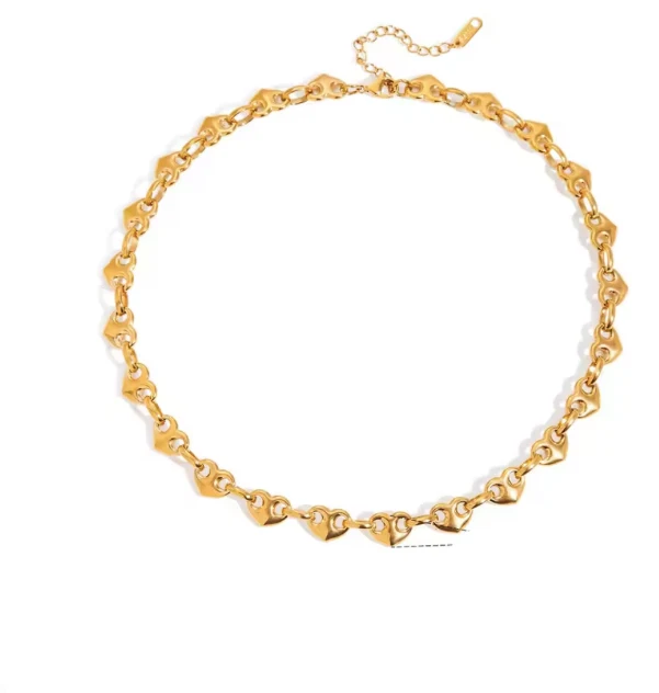 Collar de eslabones bañados en oro – Acero inoxidable 45 cm resistente al agua