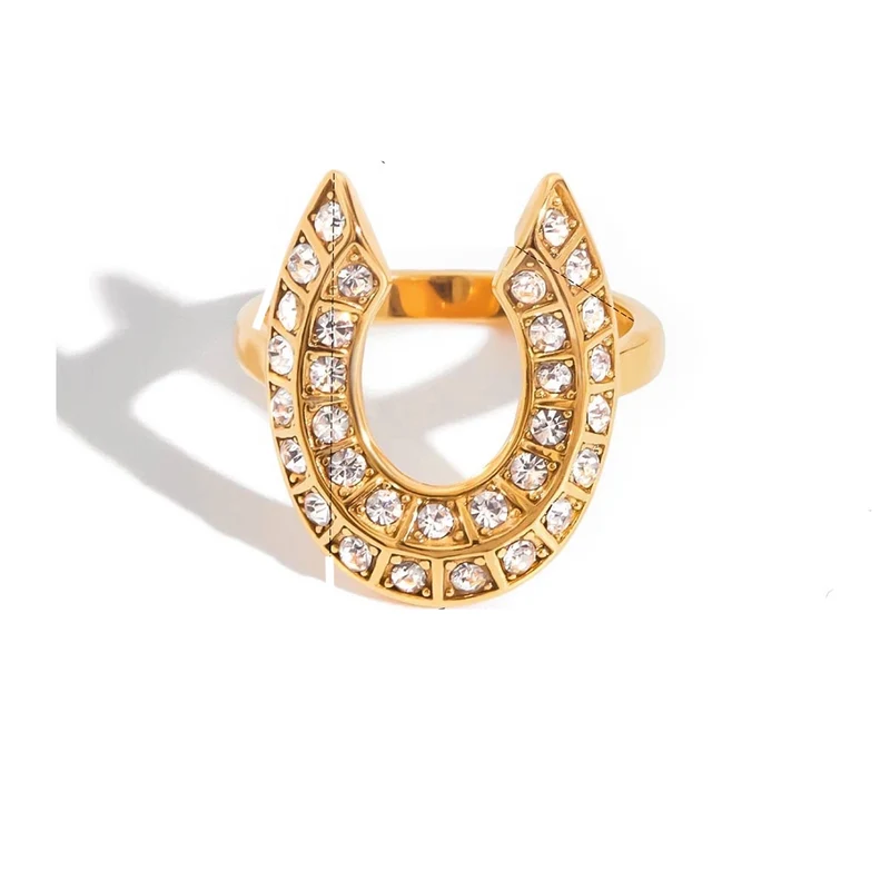 Anillos Herradura Dorados Ajustables – Amuleto de la Suerte | Acero Inoxidable