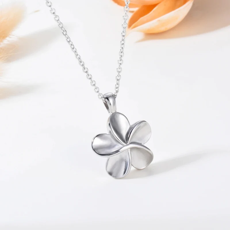 Colgante para cenizas humanas flor de acero inoxidable