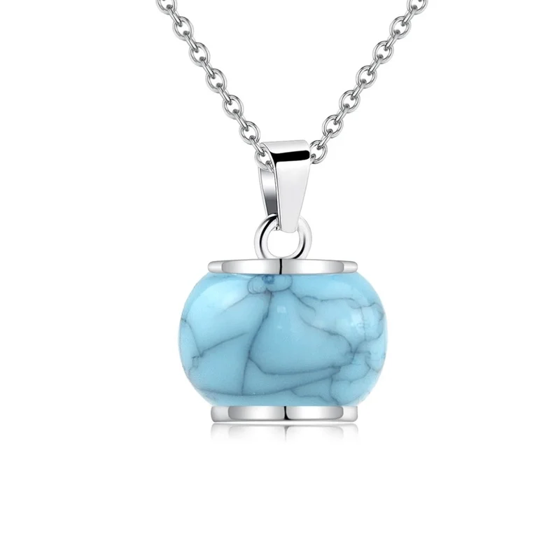 Colgante urna para cenizas de piedra azul – Joya conmemorativa