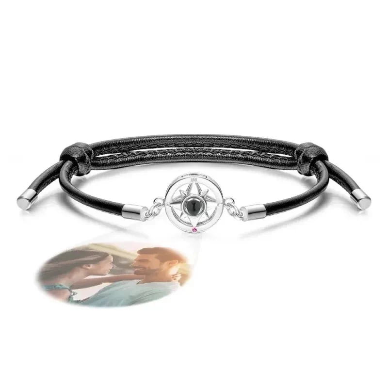 Pulsera con Foto Proyectable para Hombre – Diseño Moderno con Cordón Negro