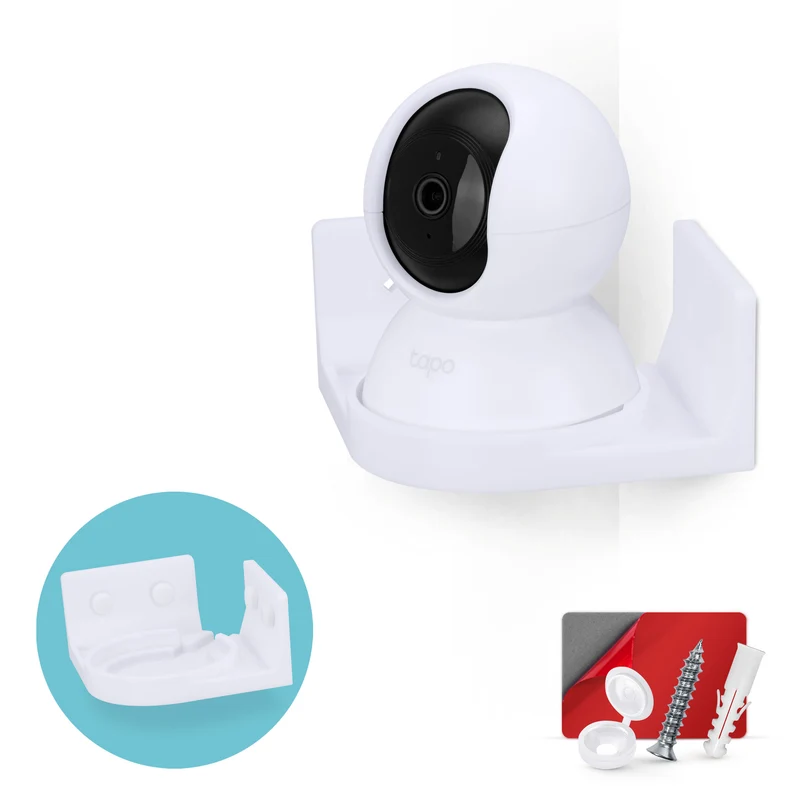 Soporte de pared de esquina para cámara interior Tapo Pan/Tilt C200/C210 para mascotas y bebés, soporte para cámara de seguridad, reduce los puntos ciegos y el desorden, montaje adhesivo y atornillado