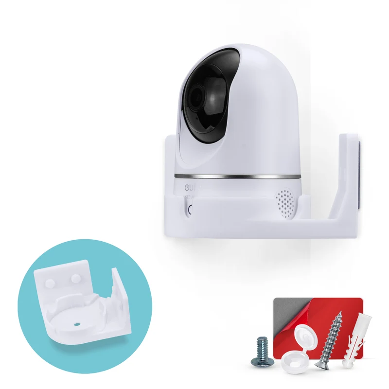 Soporte de pared de esquina para Eufy E220 / S220 (T8410X), soporte adhesivo 3M VHB para cámara de seguridad, reduce los puntos ciegos y el desorden, montaje adhesivo y con tornillos - Fácil de instalar (Blanco)