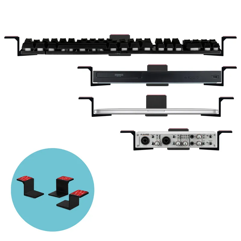 Soporte adhesivo para debajo del escritorio para computadora portátil, hasta 1.9” / 48 mm de grosor, para computadoras portátiles, Macbook, enrutadores, iPads de superficie, tabletas y más