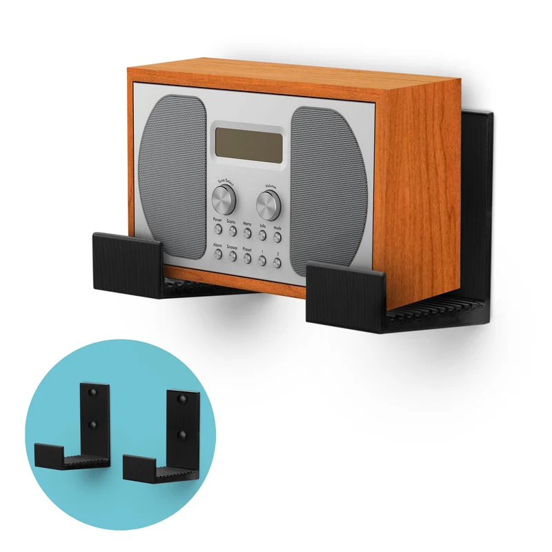 Soporte colgante de montaje en pared para caja de cables de 4.5", adhesivo y atornillable, para enrutadores, computadoras portátiles, módem, Wi-Fi de malla, Apple TV, conmutador de red y más