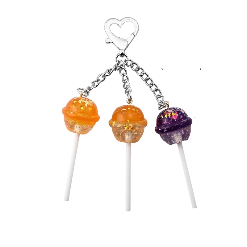 Llavero Chupa Chups de Resina con Purpurina | Diseño Dulce y Original