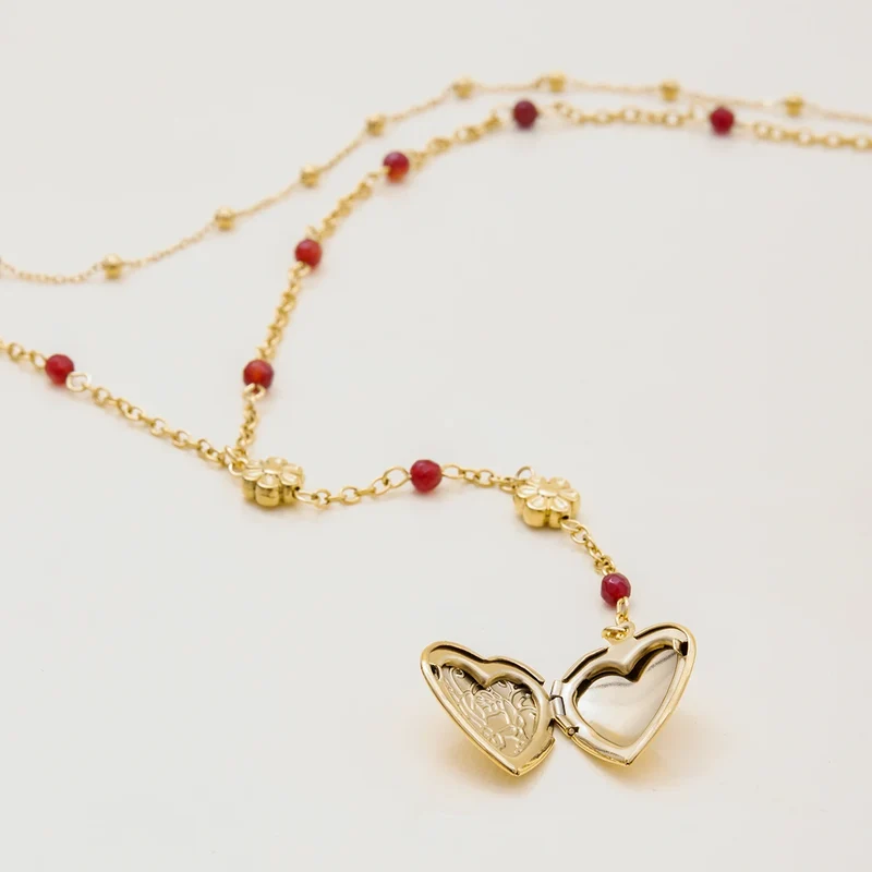 Collar para Meter Fotos en Forma de Corazón | Acero Inoxidable