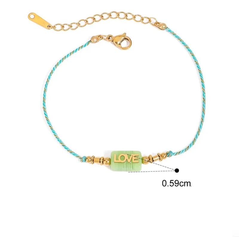 Pulsera ajustable "LOVE" multicolor | Estilo fresco y alegre