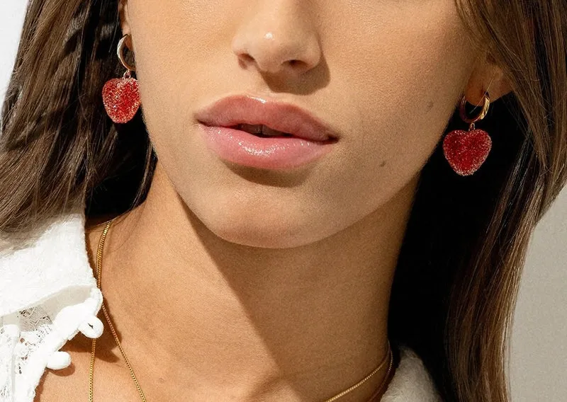 Pendientes corazón estilo gominola · Acero inoxidable