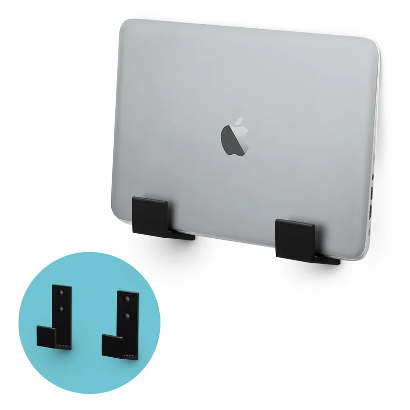 Soporte colgante de montaje en pared para caja de cable de 1.5", para enrutadores, computadoras portátiles, módem, Wi-Fi de malla, Apple TV, conmutador de red y más, para dispositivos de hasta 1.5" / 38 mm de ancho, adhesivo y atornillable