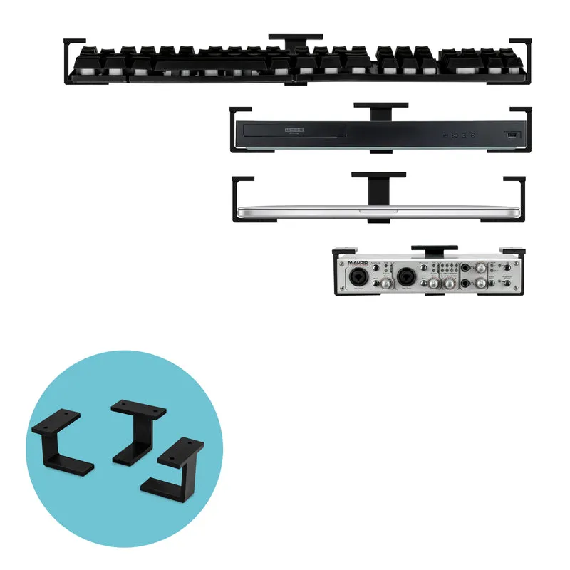 Soporte de montaje para computadora portátil debajo del escritorio, atornillado, dispositivos de hasta 1.7 "de grosor para computadoras portátiles Macbook Routers Surface iPads Tablets y más