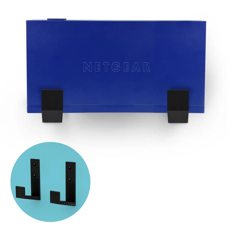 Soporte colgante de montaje en pared para caja de cables de 2.5", adhesivo y atornillable, para enrutadores, computadoras portátiles, módem, Wi-Fi de malla, Apple TV, conmutador de red y más