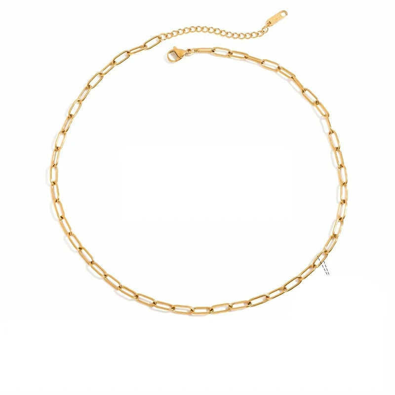 Collar cadena fina dorada – Acero inoxidable