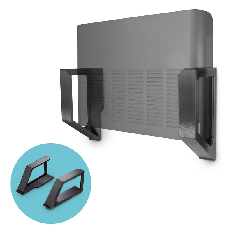 Soporte de pared sin tornillos para enrutadores, decodificadores de cable, dispositivos inteligentes y más: dispositivos de hasta 2.25 "/ 57 mm de grosor