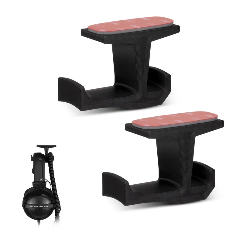 BigJ (paquete de 2) Soporte para colgar auriculares y organizador de cables debajo del escritorio