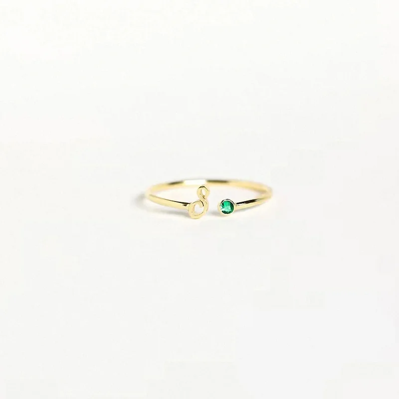 Anillo Birch tipografía cursiva