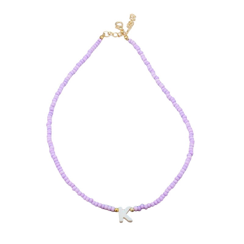 Collar cuentas morado