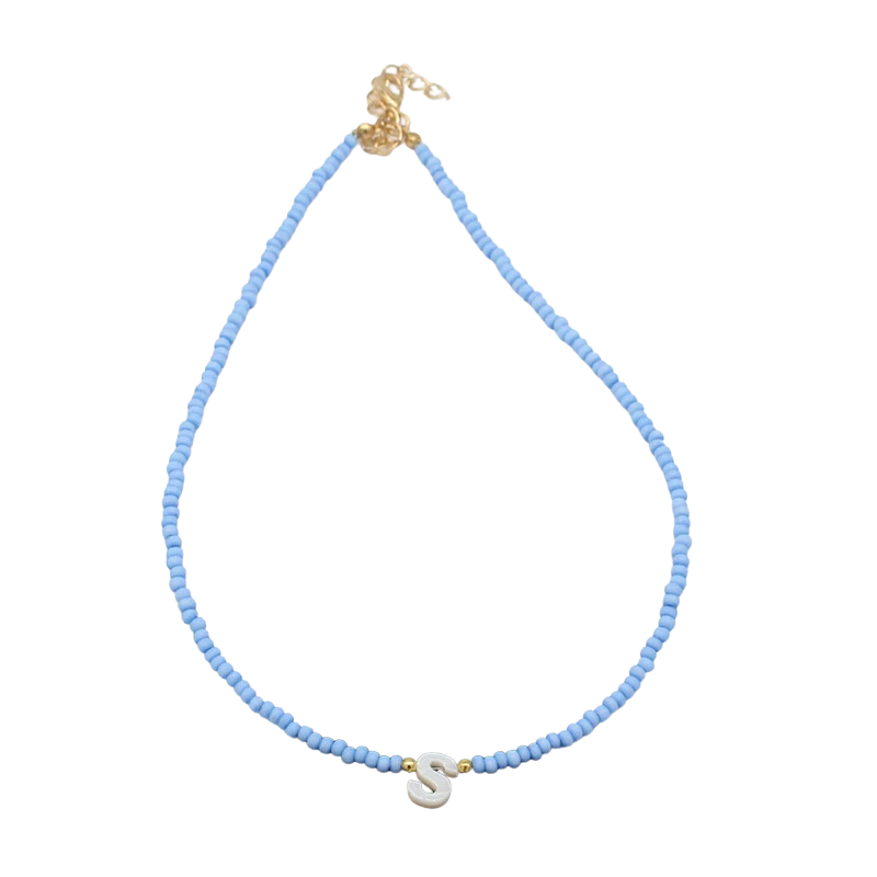 Collar de cuentas de colores Azul