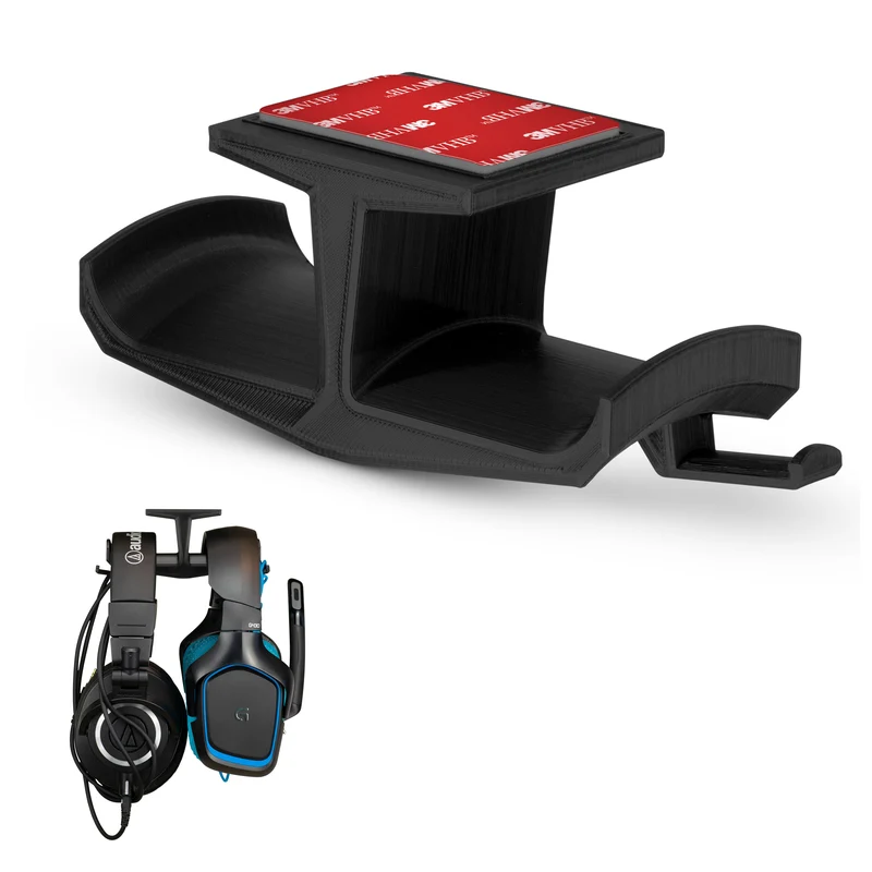 Ultra-T - Soporte doble para colgar auriculares debajo del escritorio