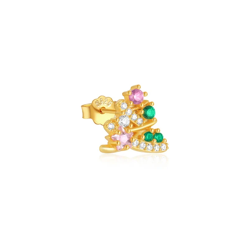 Pendientes Navideños bañados en oro
